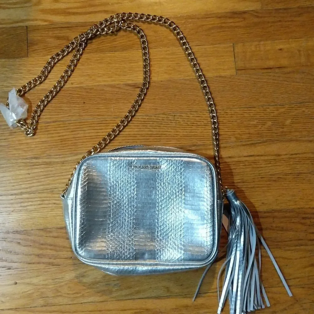 NWT Victoria's Secret Official Silver Crossbody